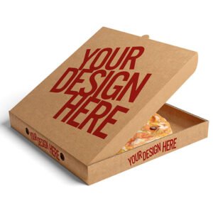 Custom Printed Pizza Boxes corrugated cardboard E-flute logo branding full-color printing flexographic digital pizzeria restaurant takeaway delivery UK