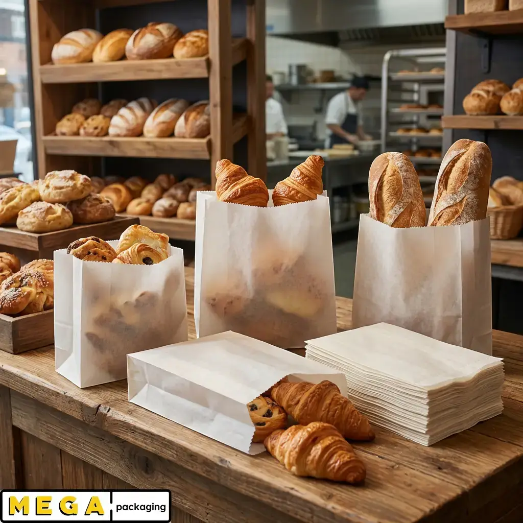 Sulphite Bag 10x10 inch x1000 white semi-transparent food grade paper bags bakery deli sandwich liner 30-40 GSM 1000 pack bulk wholesale UK