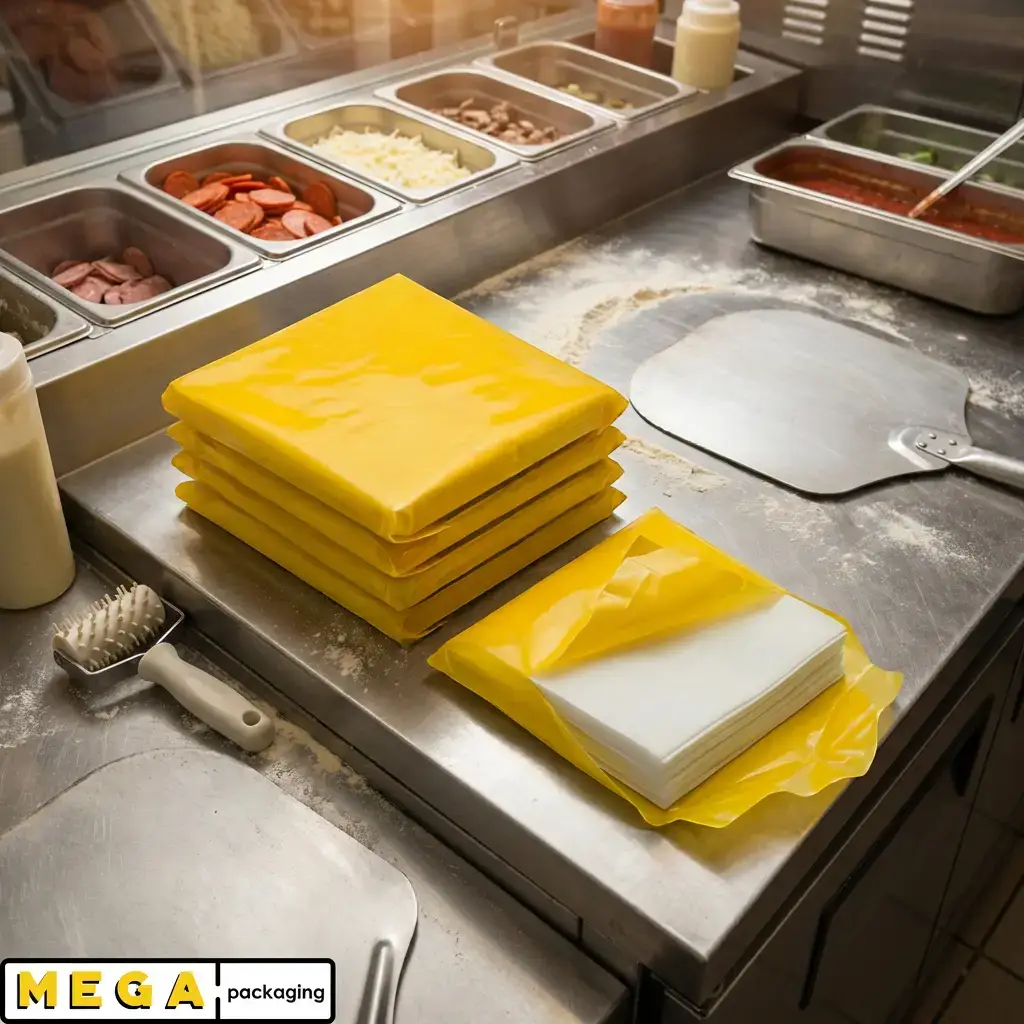 Pizza Box Grease Liner 12x12 inch 4kg white greaseproof paper 1080 sheets 40 GSM prevents grease staining UK