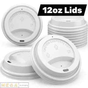 White Lid 12/16oz x1000 disposable coffee cup lid 90mm sip-through travel lid 1000 pack bulk wholesale cafe restaurant takeaway hot beverage lid