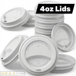 White Lid 4oz x1000 disposable espresso cup lid 62mm sip-through travel lid 1000 pack bulk wholesale cafe restaurant takeaway hot beverage lid