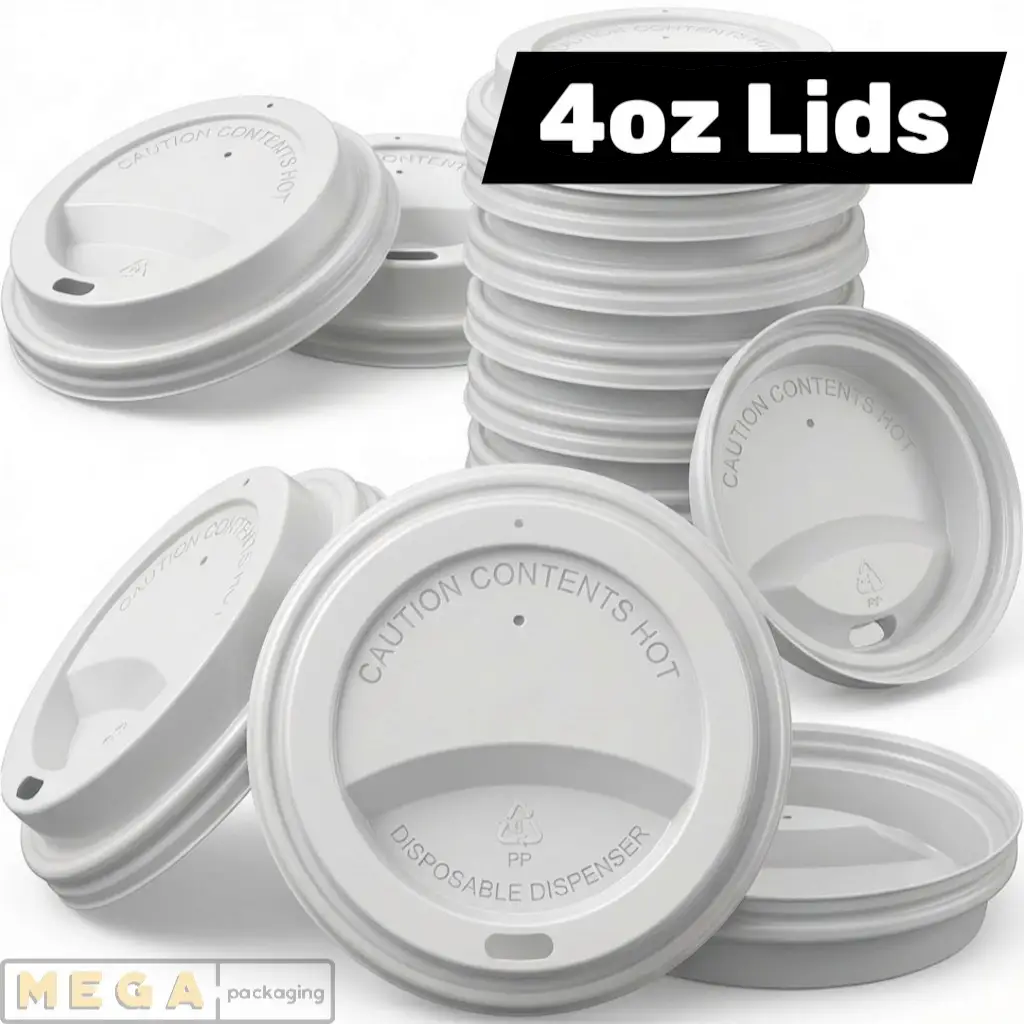 White Lid 4oz x1000 disposable espresso cup lid 62mm sip-through travel lid 1000 pack bulk wholesale cafe restaurant takeaway hot beverage lid