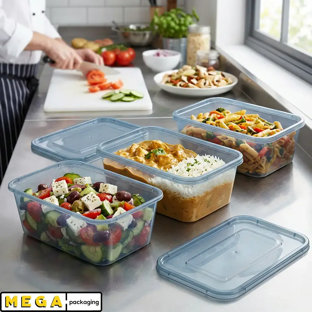 Micro Container 650ml x250 microwave safe plastic food storage container clear transparent heavy duty 250 pack bulk wholesale