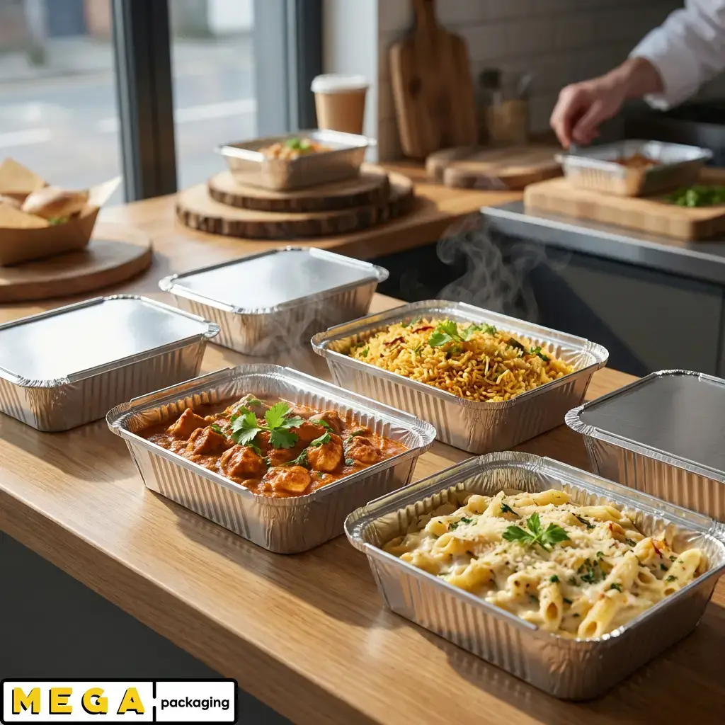 Aluminium Container - 6A x500 silver foil 700ml rectangular oven-safe freezer-safe recyclable food-grade takeaway UK