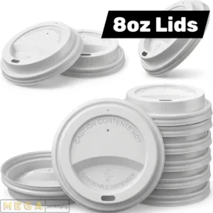 White Lid 6/8oz x1000 disposable coffee cup lid 80mm sip-through travel lid 1000 pack bulk wholesale cafe restaurant takeaway hot beverage lid