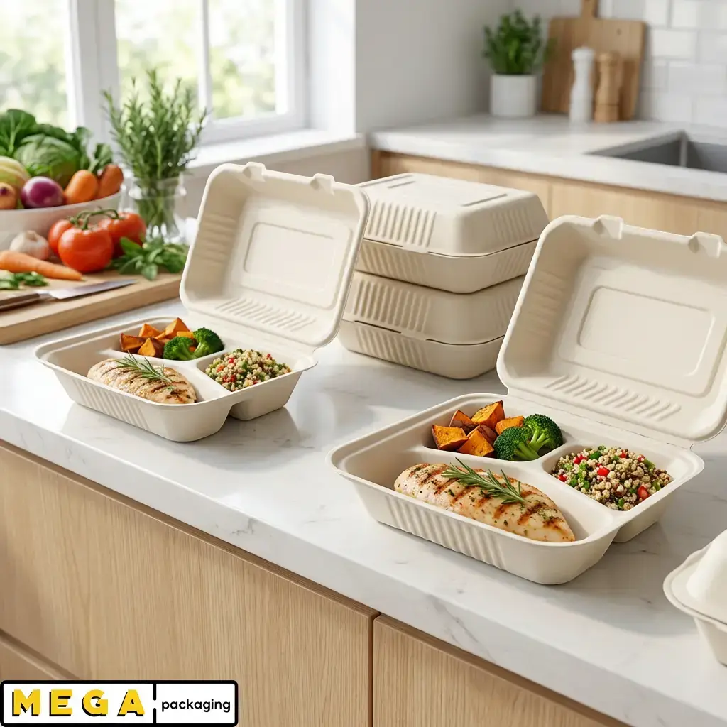 Bagasse Containers 9x9" - BB3 x200