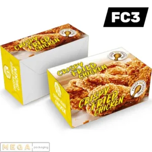 Chicken Box - FC3 x200 large family chicken box kraft paperboard grease-resistant breathable takeaway fast food UK
