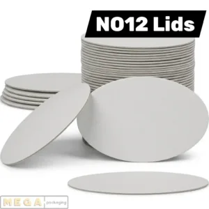 Lid - No12 x400 silver foil-lined board 178mm round secure-fit leak-resistant recyclable food-grade takeaway UK
