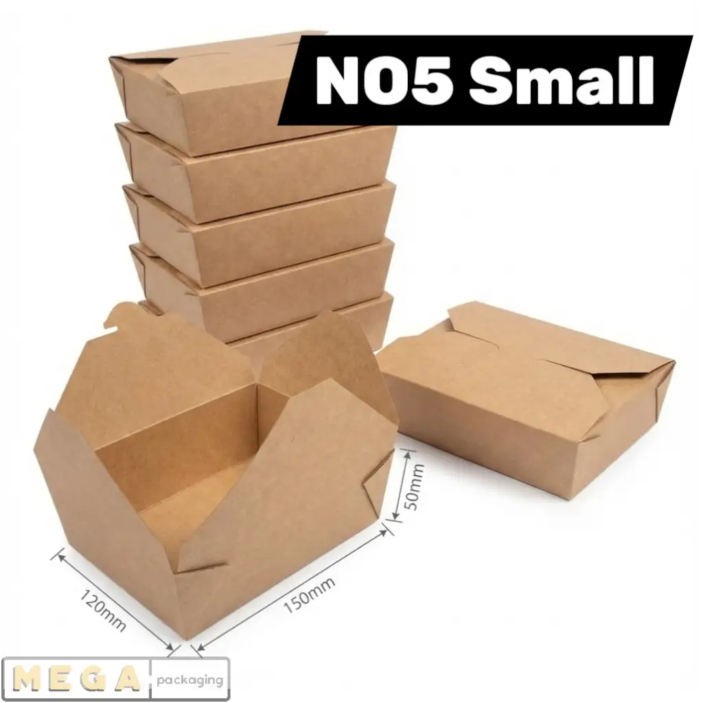 Small Kraft Box No5 500ml natural brown recyclable food container