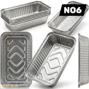 Aluminium Container - NO6 x500 silver foil 800ml rectangular deep oven-safe freezer-safe recyclable food-grade takeaway UK